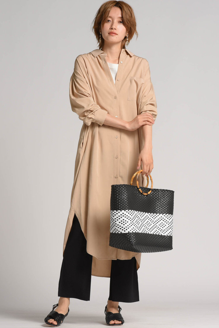 テンセルローンシャツワンピース