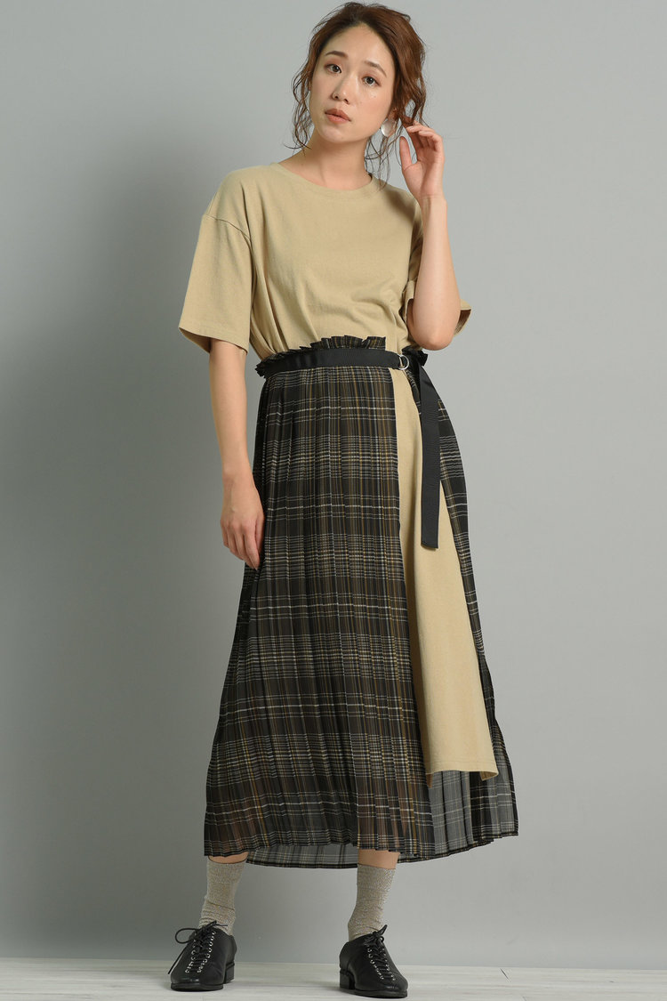 プリーツスカート カットワンピース