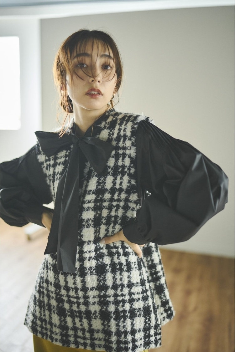 ツィードチェックベスト