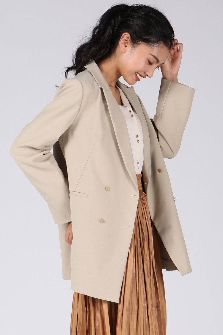 ボウタイブラウス×ワイドパンツ