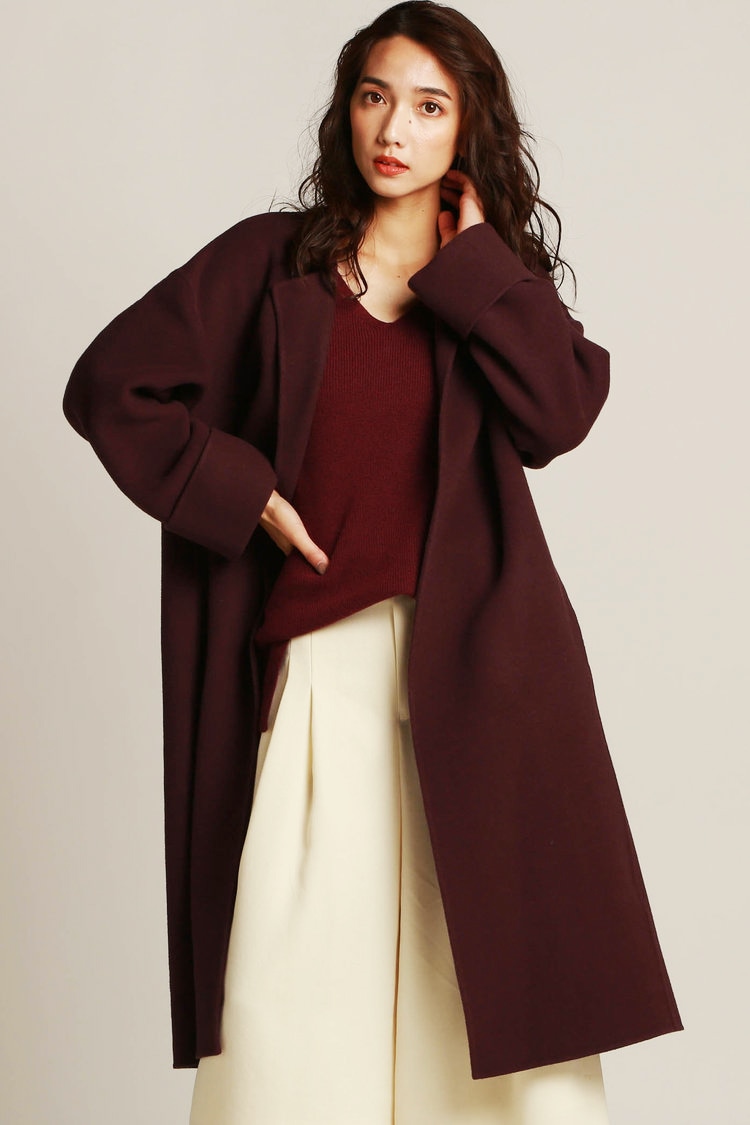 【BELANDI】ノーカラーリバ－コート