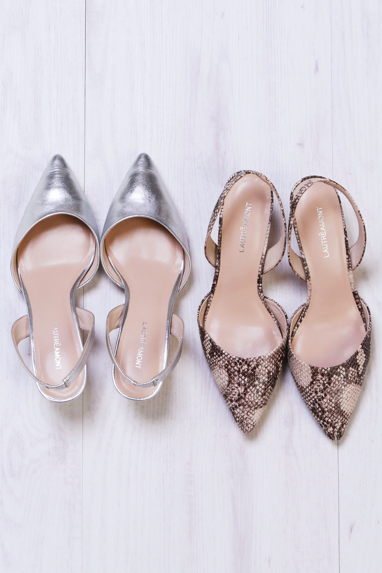 バックストラップパンプス