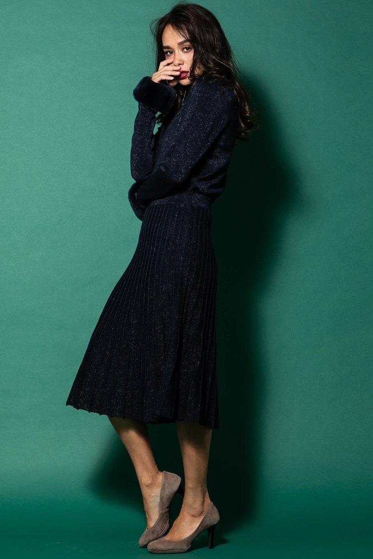 Viaggio Blu ラビットファーニットワンピース