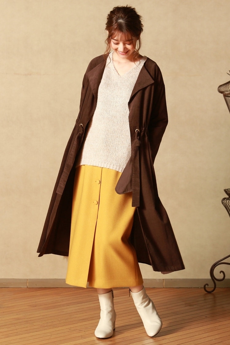 Droite lautreamont コーデュロイ／サテンコーディガン