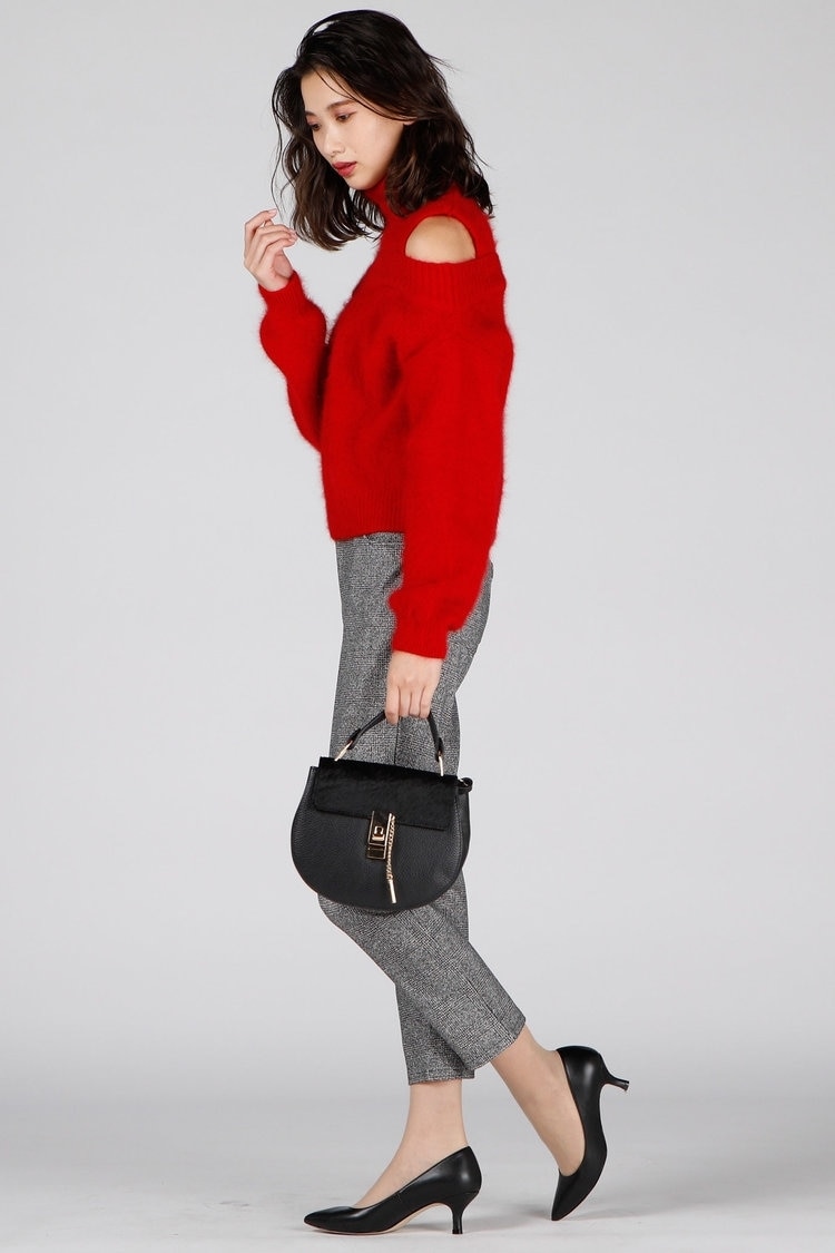 VICKY アンゴラ混オフショルダーニット