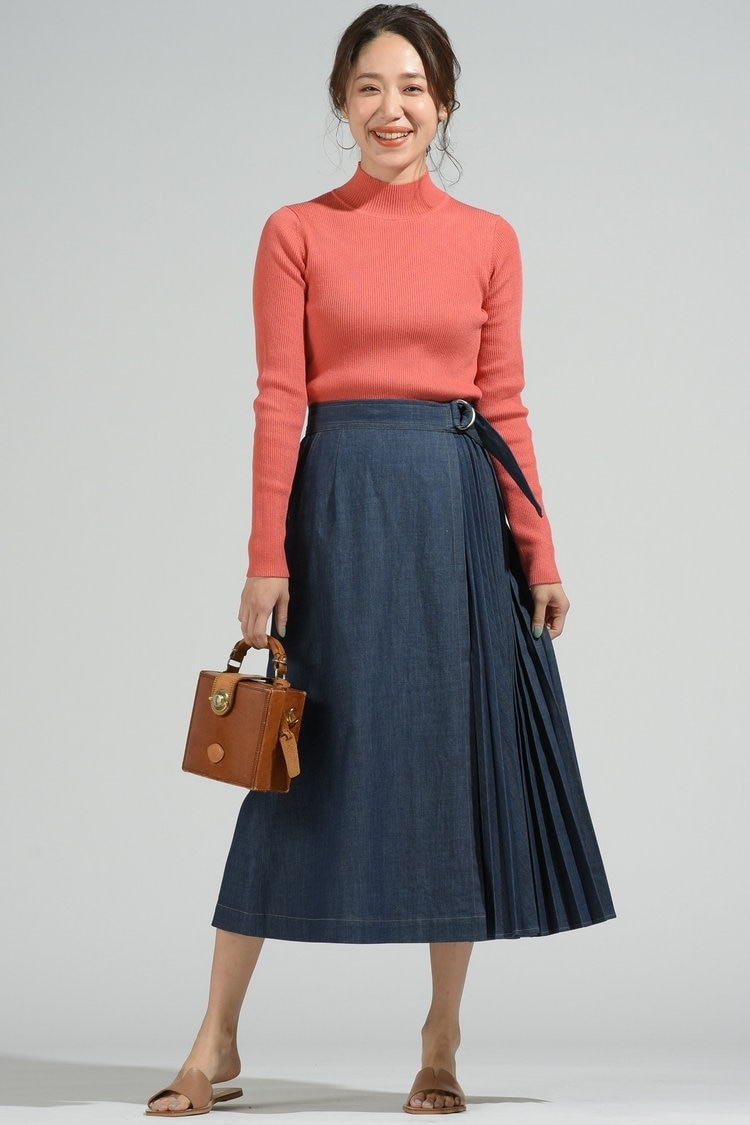 socolla ボトルネックリブニット