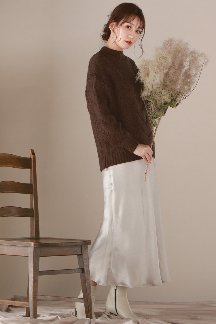 Droite lautreamont アセテートヴィンテージサテンスカート