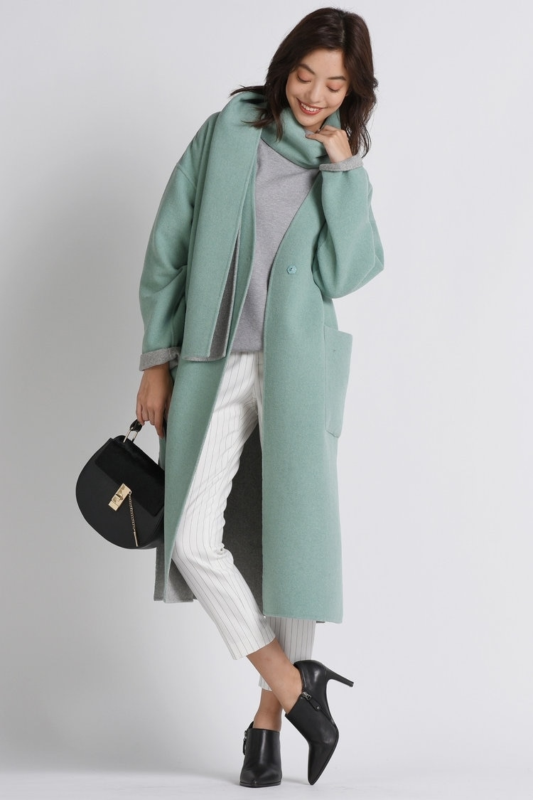 VICKY マフラー付きコート