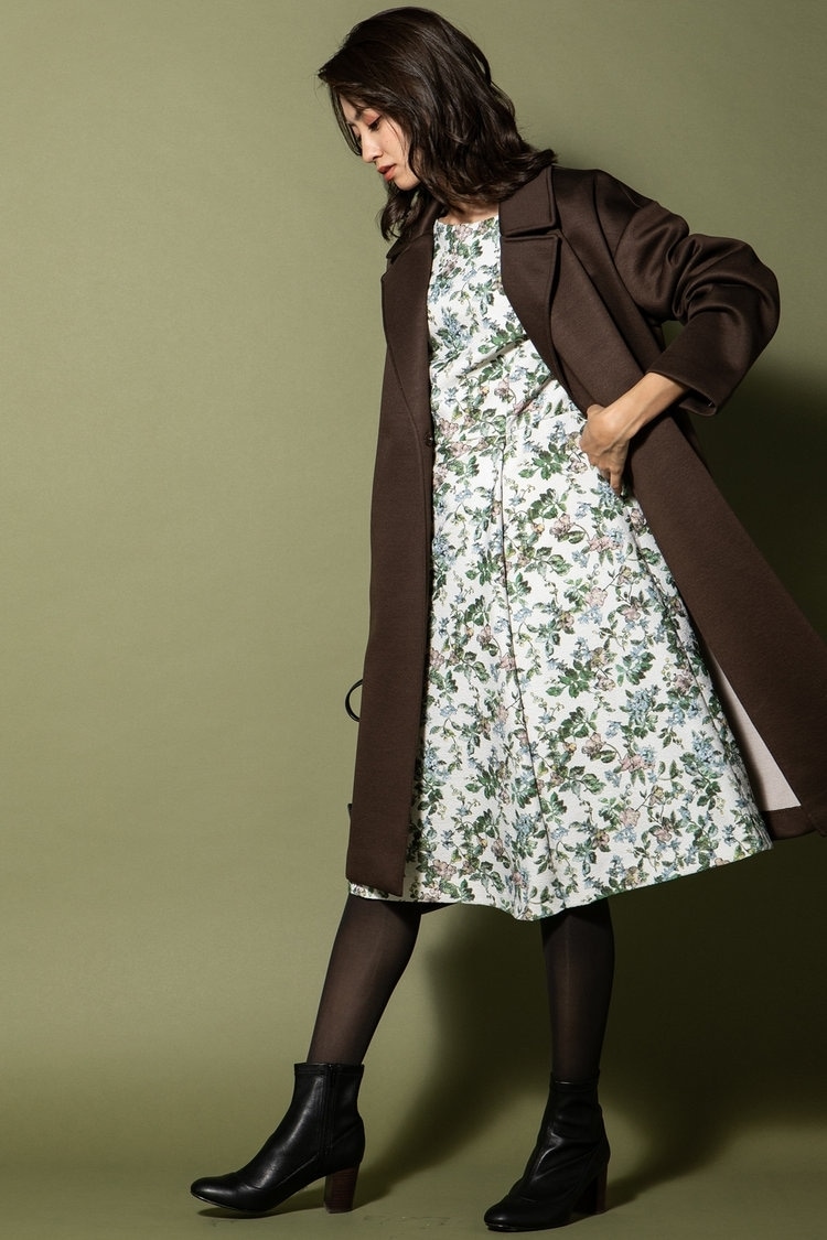 ジャカードボタニカルワンピース