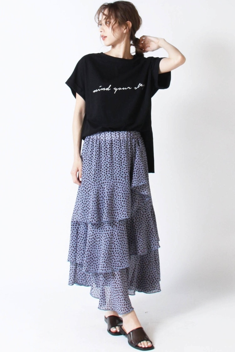 LIPSTAR【WEB別注】ドットレオパードフリルスカート