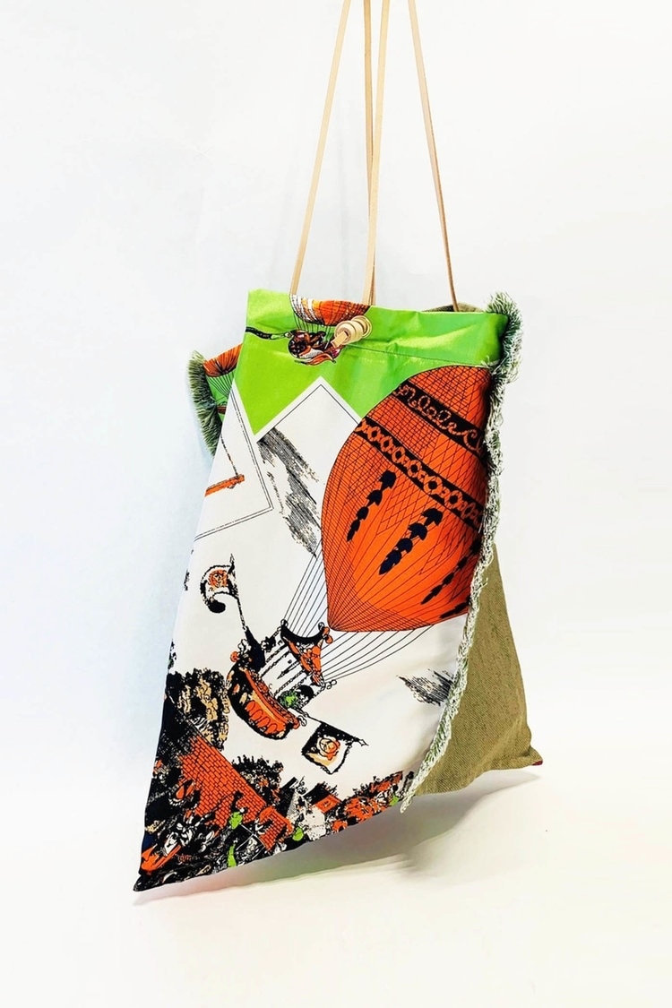 ≪manipuri≫バルーンスカーフトートバッグ Droite lautreamont