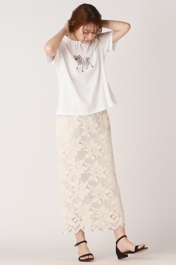 ソフト天竺ゼブラモチーフTシャツ