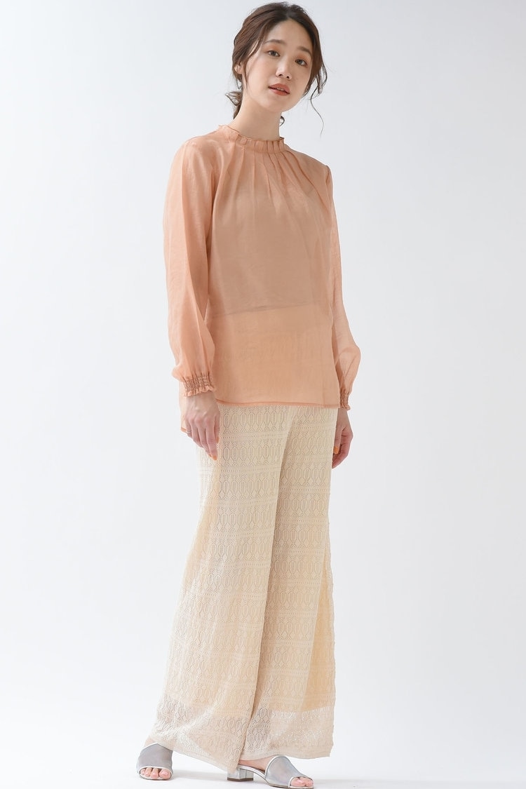 コットンシャーリングブラウス