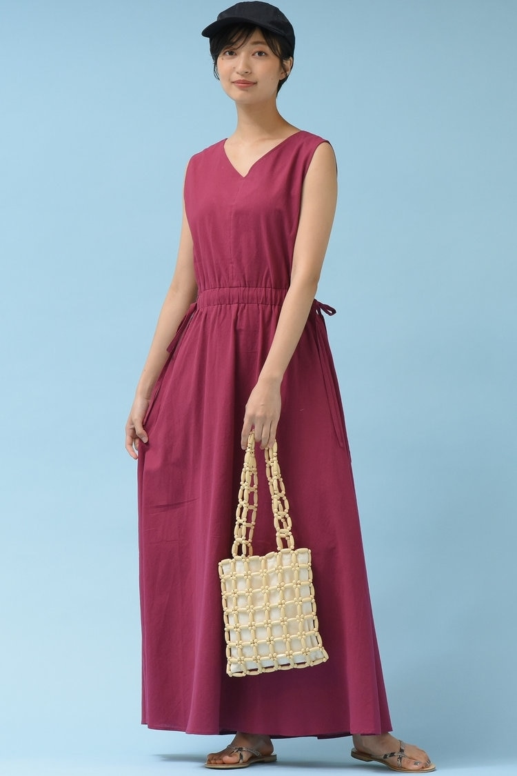 リネン調2WAYマキシワンピース