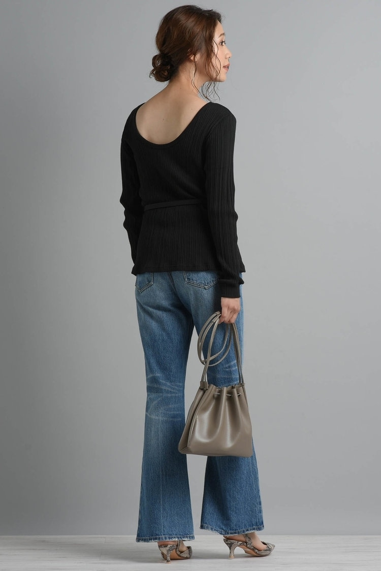 ランダムテレコ2WAYネックカットソー