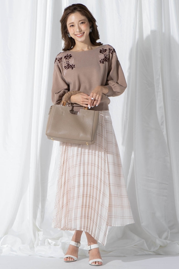 ショルダーベロアレースニット《手洗い可能》