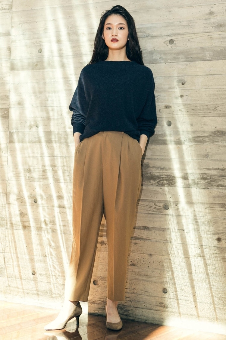 ウール混 ふんわり袖ニット《手洗い可能》