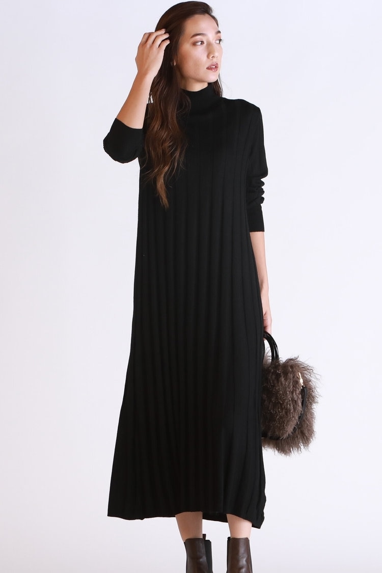 【WEB別注】ロングニットフレアワンピース