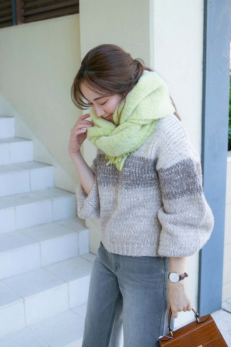 グラデーションMIXボーダーニット