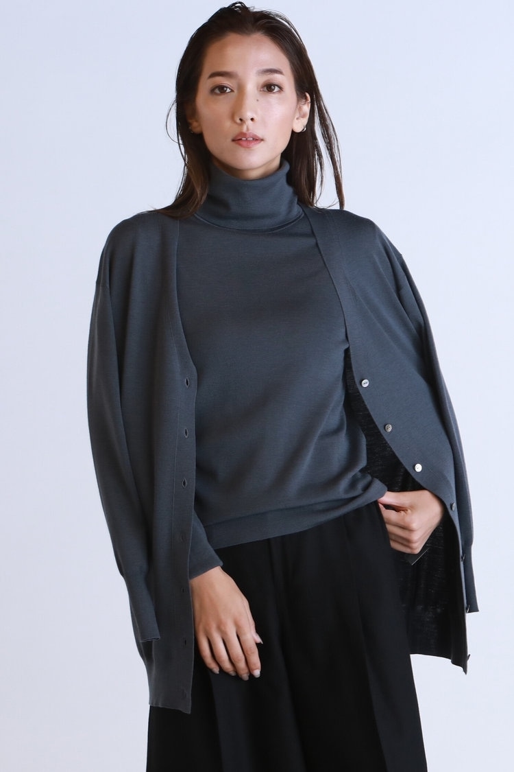 《セットアップ対応》ロングニットカーディガン《手洗い可能》