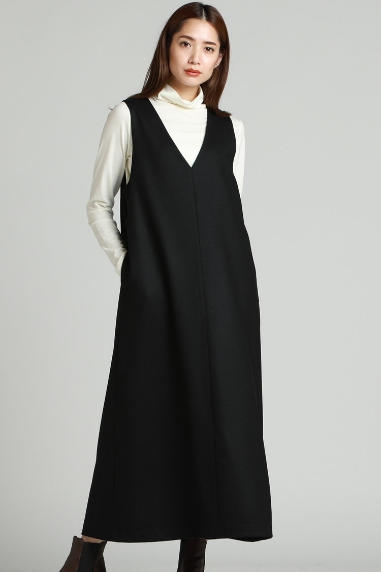 前後2WAY着れるAラインワンピース