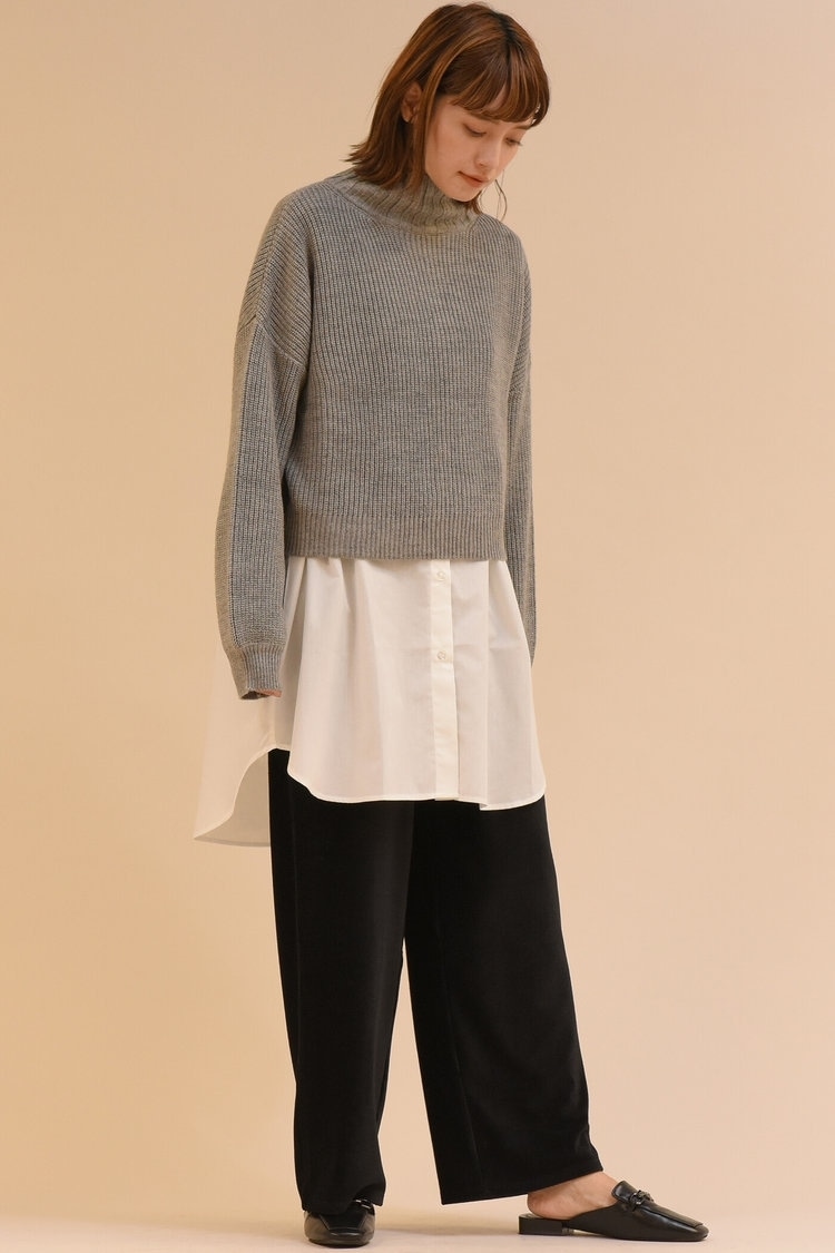 【Willful by lipstar】【セット商品】バックレースニット＆シャツ