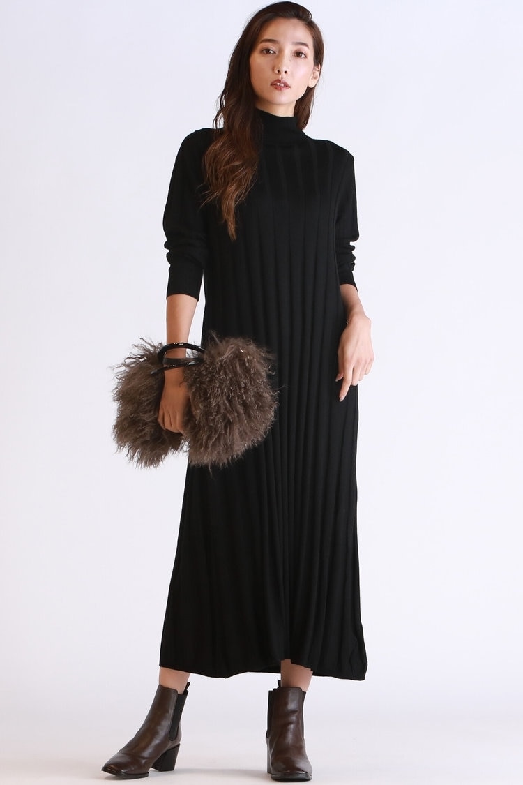 【WEB別注】ロングニットフレアワンピース