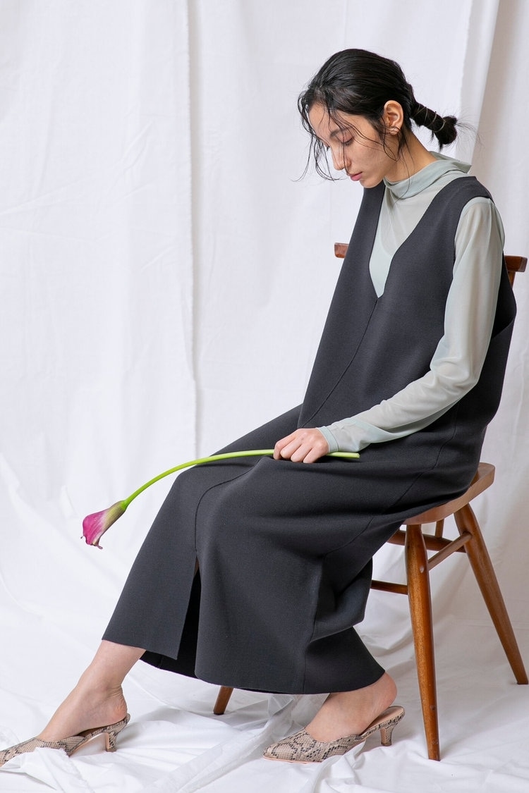 【WEB limited】ニットワンピース&シアータートルインナー Droite lautreamont