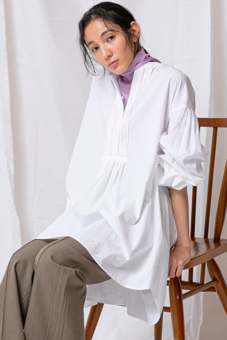 【WEB別注】ピンタックドレスシャツ Droite lautreamont