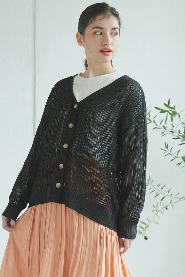 透かし編みカーディガン LIPSTAR