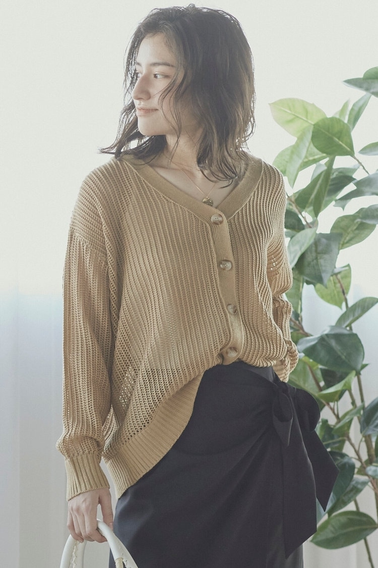 透かし編みカーディガン LIPSTAR