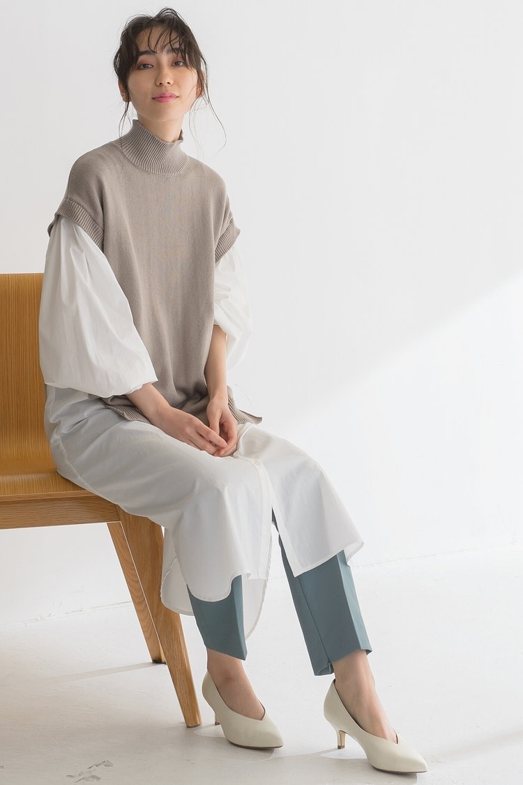 レイヤード風シャツワンピース  Droite lautreamont