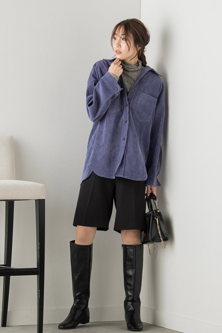 温かみのあるコーデュロイシャツを主役に