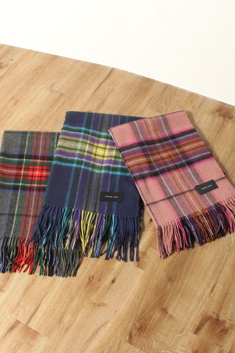 カシミアブレンドタータンチェックストール ≪手洗い可能≫ ketty