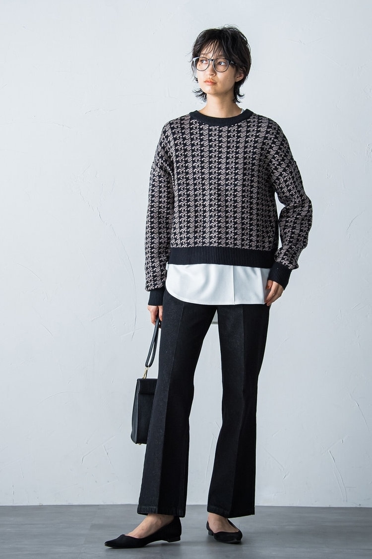 【socolla】センタープレスフレアデニムパンツ　MAYSON GREY