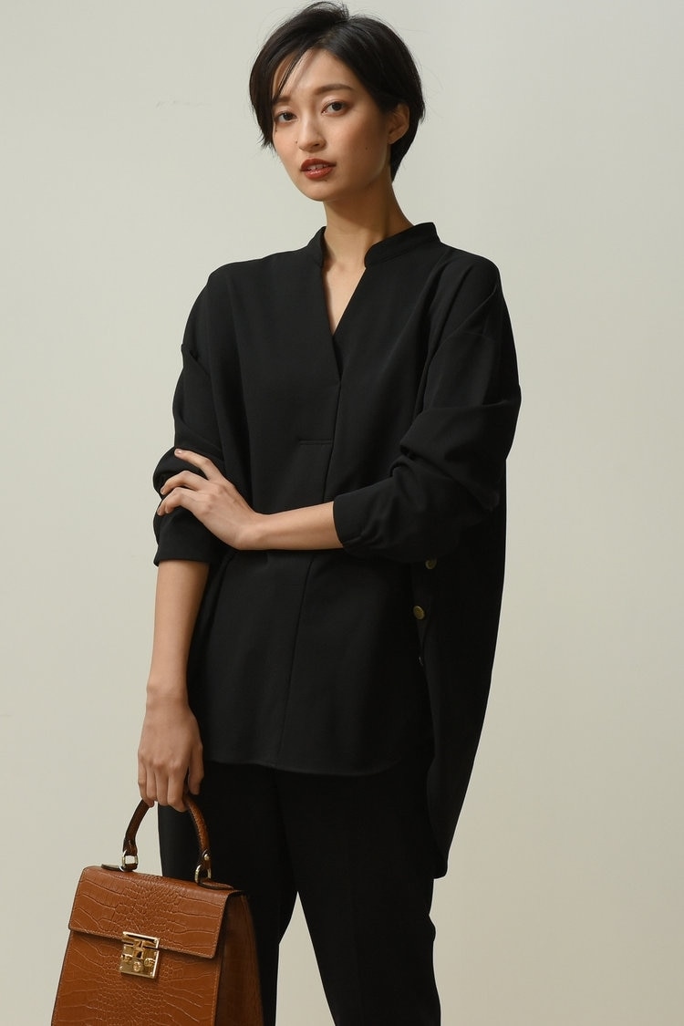 ストレッチアムンゼンバトンカラーブラウス