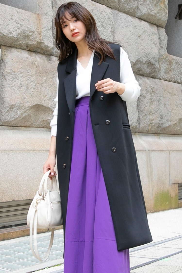 ダブルボタンロングベスト