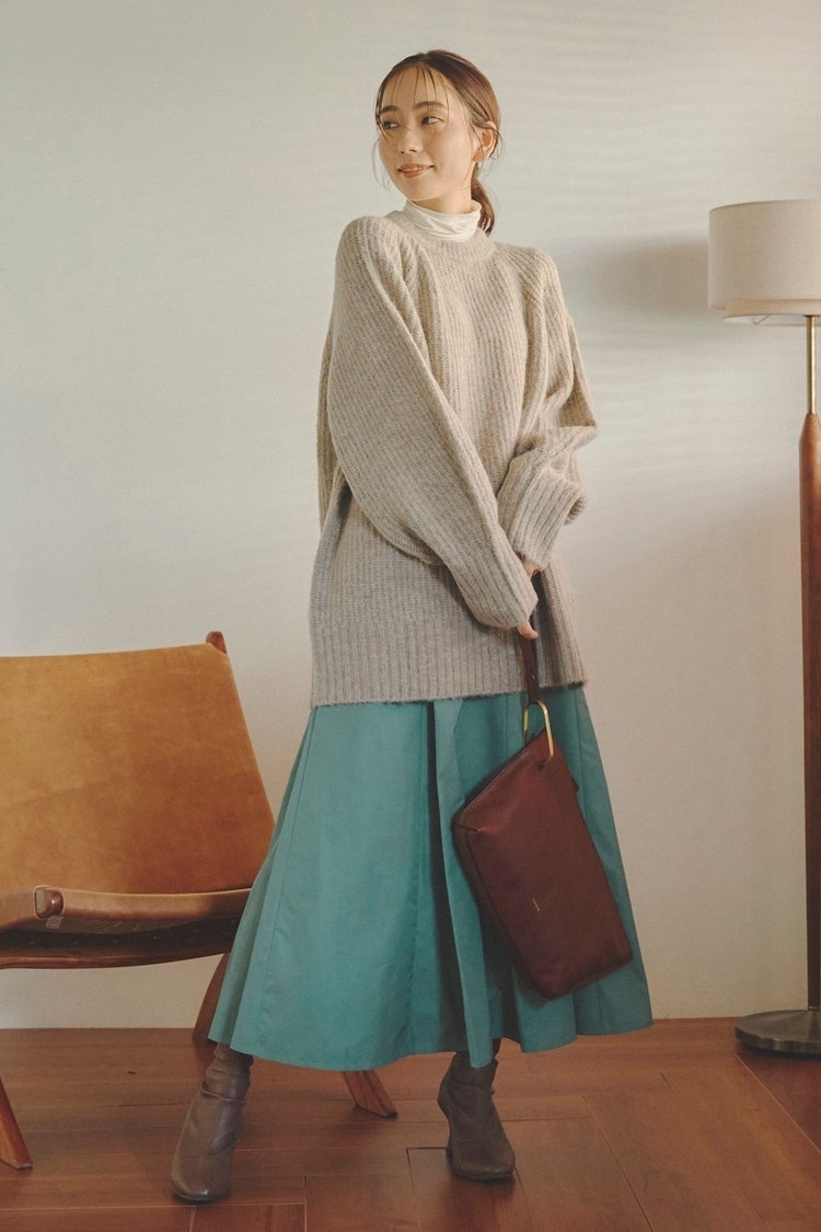 オーバーニット×ロングスカート Droite lautreamont